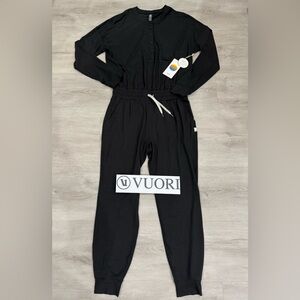 NWT! VUORI Lux Henley Jumpsuit Black Heather - XS